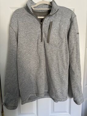 Eddie Bauer Light Gray Half-Zip Sweater
